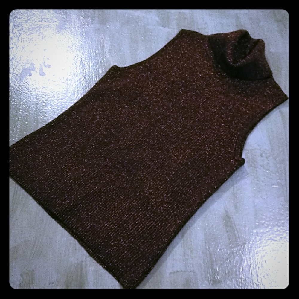 Russet Shimmer Turtleneck Tank